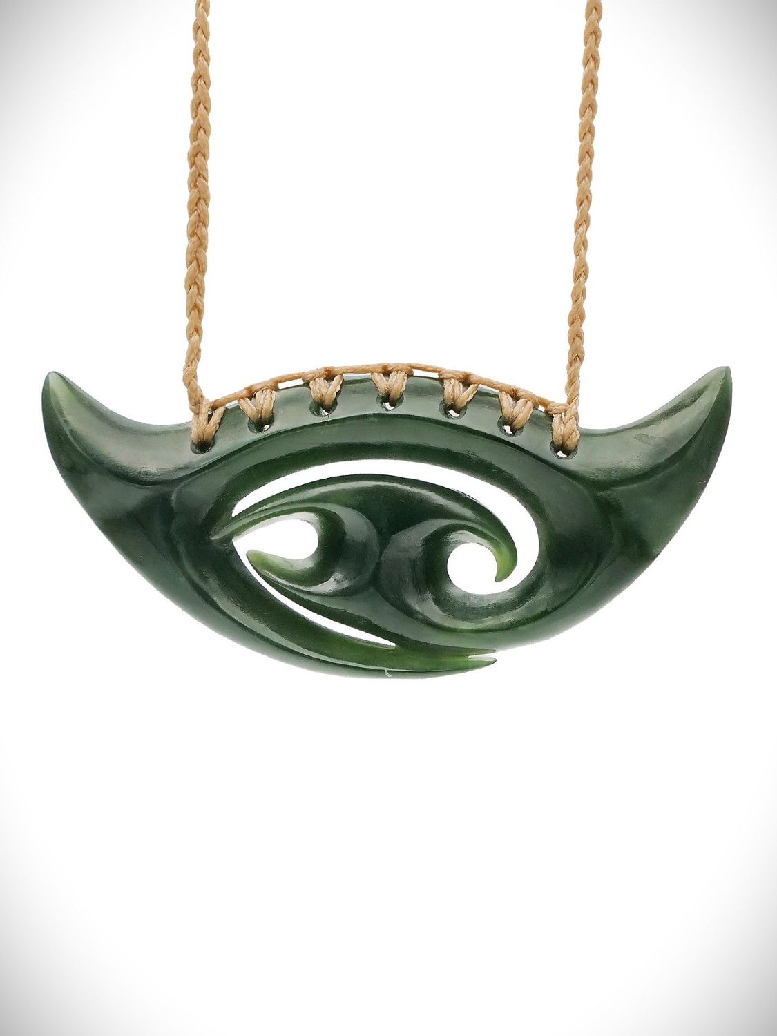 Moko Pounamu Kouma (Breastplate) Genuine NZ Kawakawa Greenstone - Ararua