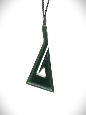 Moko Pounamu Hei Matau (Hook) NZ Genuine Kawakawa Greenstone - Pataua Moko Pounamu Hei Matau (Hook) NZ Genuine Kawakawa Greenstone - Pataua