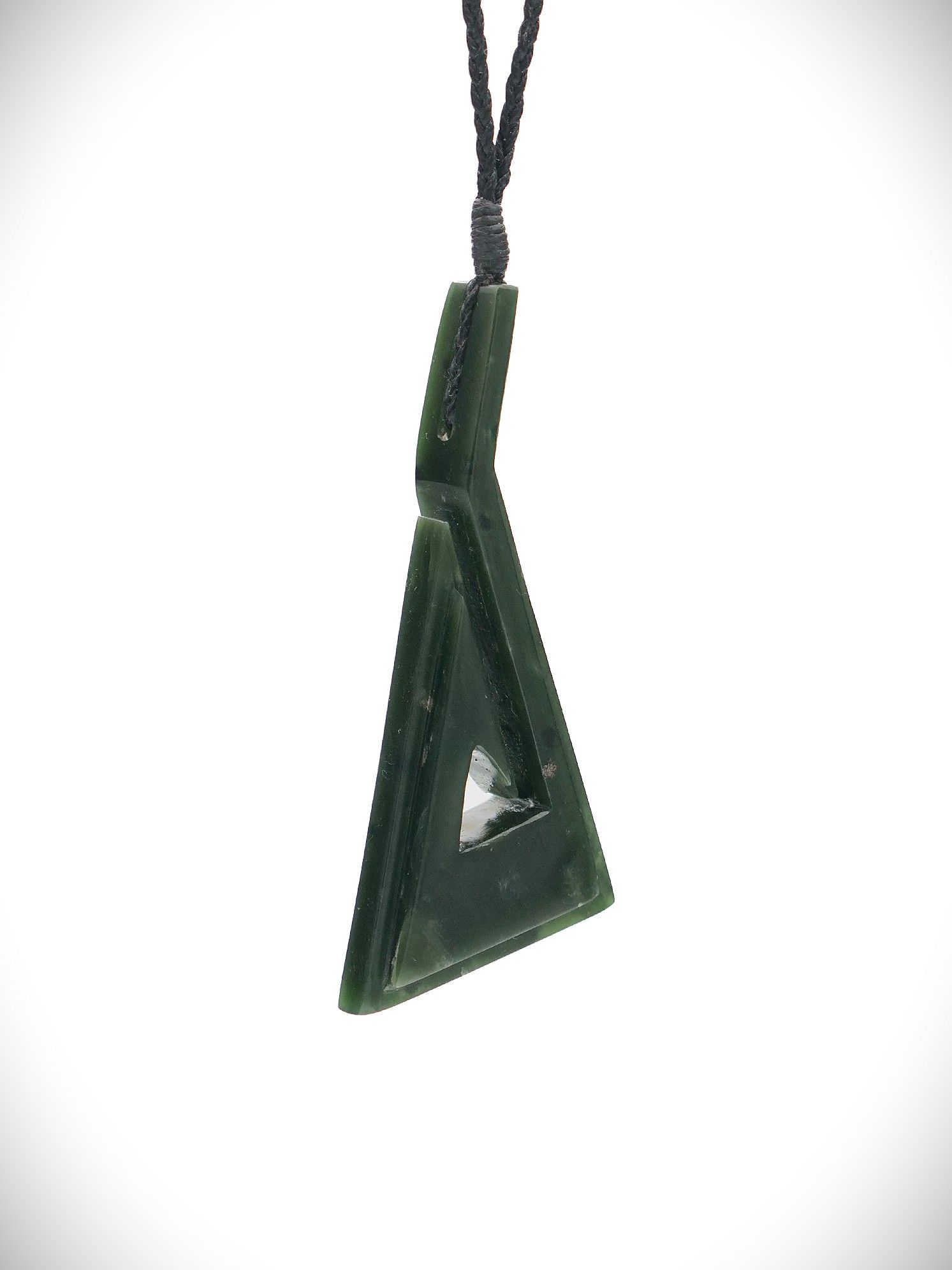 Moko Pounamu Hei Matau (Hook) NZ Genuine Kawakawa Greenstone - Pataua
