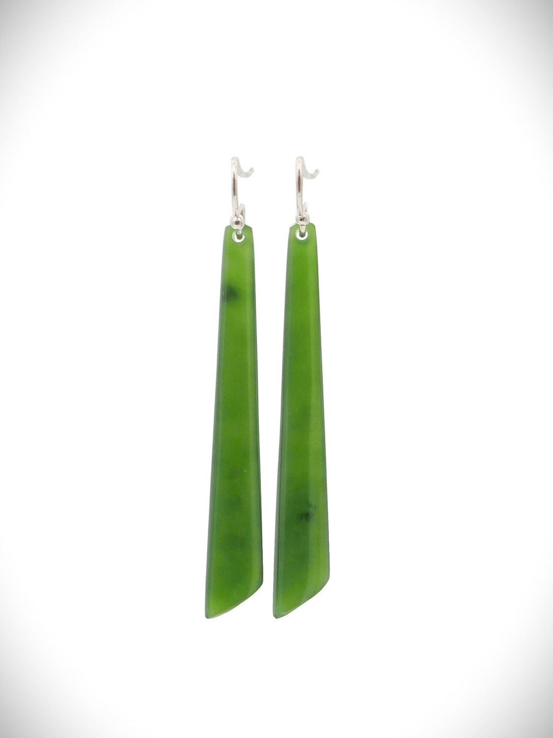 Moko Pounamu NZ Kahurangi Greenstone & Sterling Silver Earrings - Kaimata