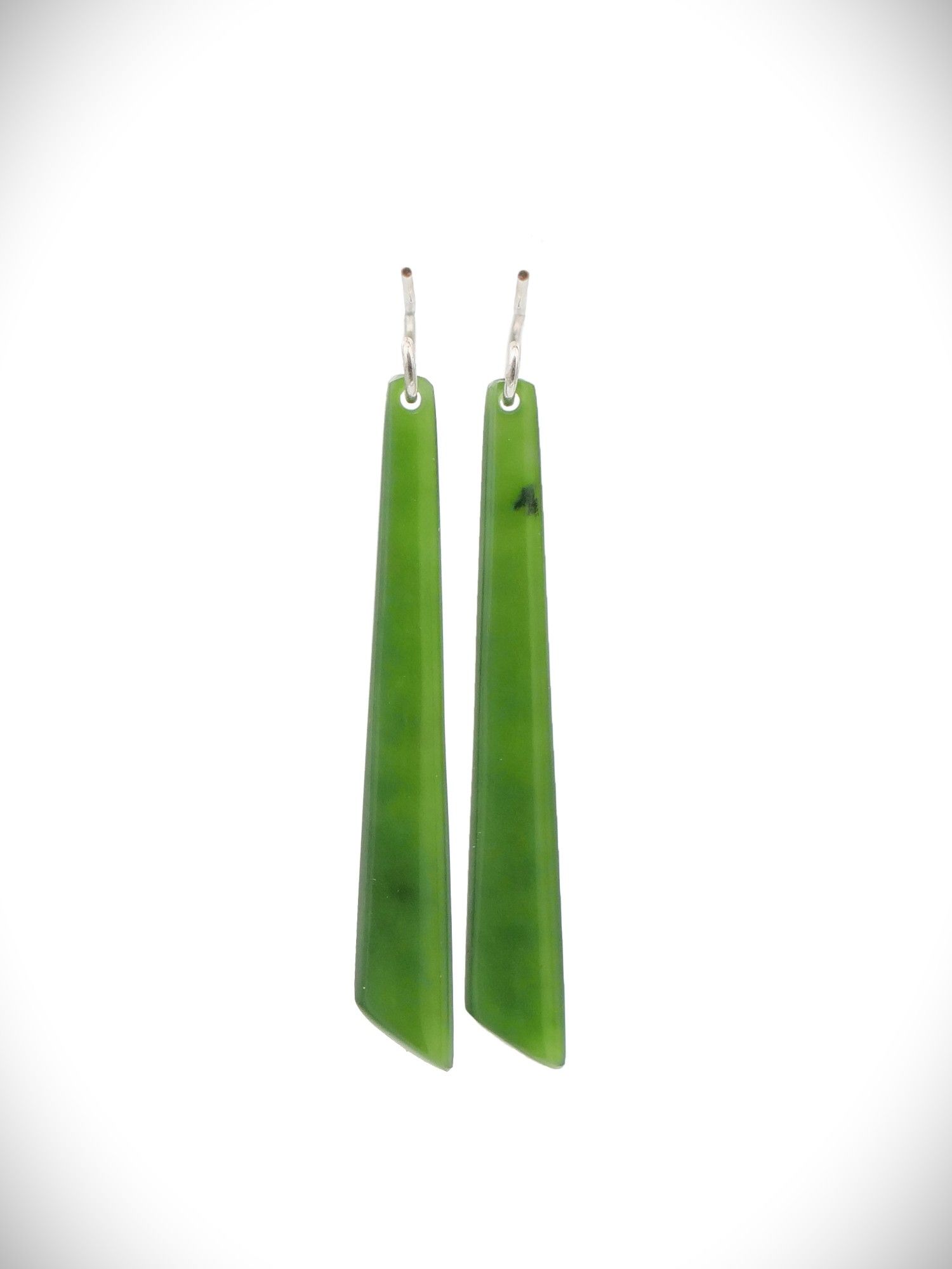 Moko Pounamu NZ Kahurangi Greenstone & Sterling Silver Earrings - Kaimata