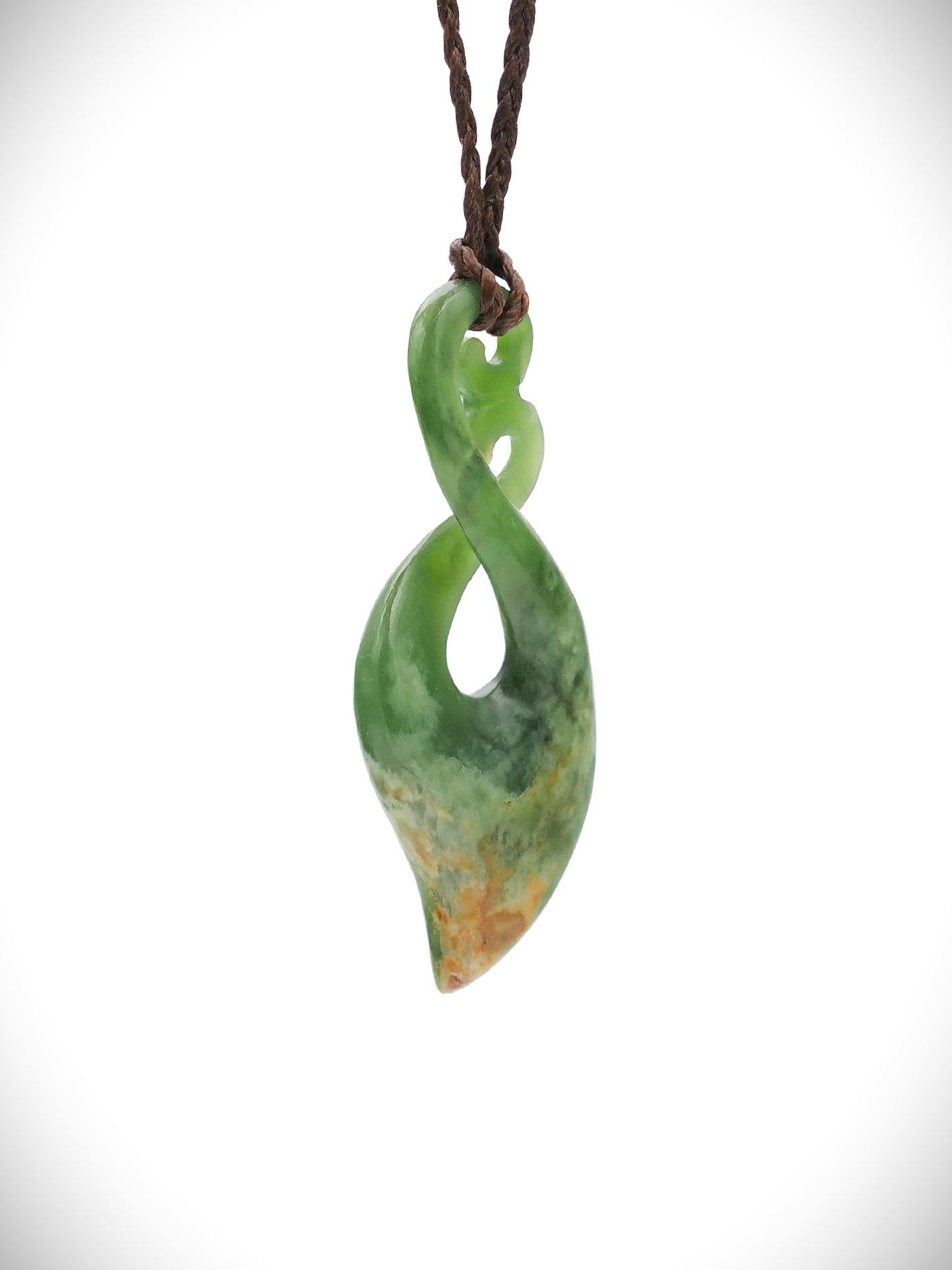 Moko Pounamu Pikorua (Twist) NZ Genuine Marsden Flower Greenstone - Maungaroa