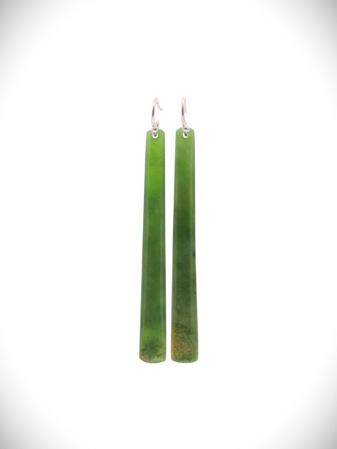 Moko Pounamu NZ Kahurangi Greenstone & Sterling Silver Earrings - Ratapiko Moko Pounamu NZ Kahurangi Greenstone & Sterling Silver Earrings - Ratapiko