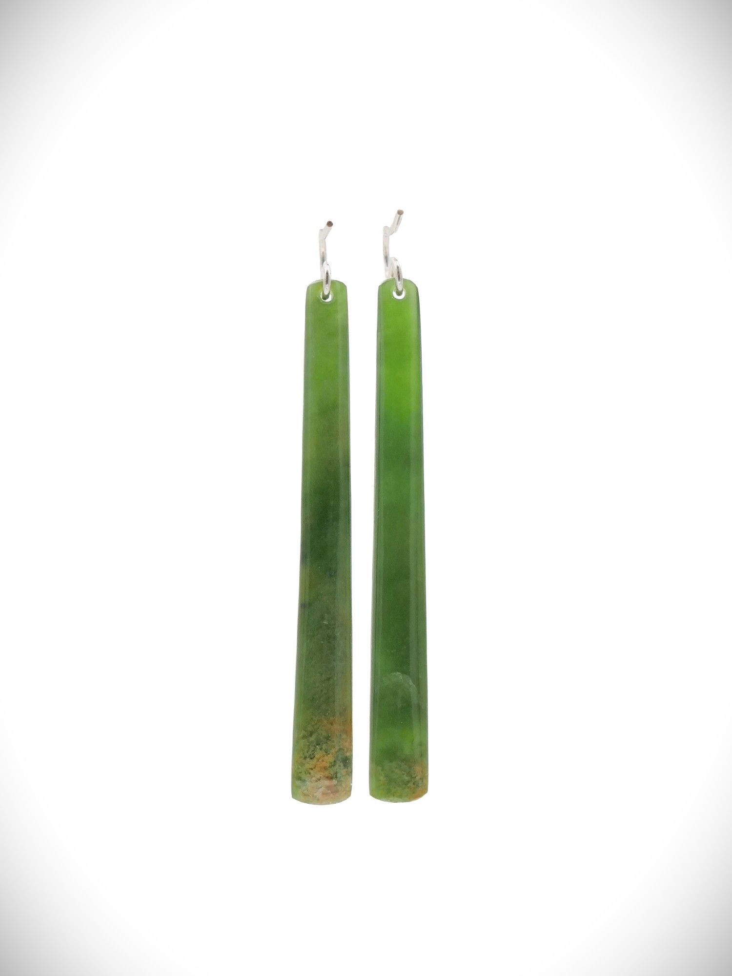 Moko Pounamu NZ Kahurangi Greenstone & Sterling Silver Earrings - Ratapiko