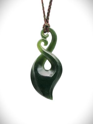 Moko Pounamu Pikorua (Twist) NZ Genuine Kawakawa Greenstone - Hikurangi