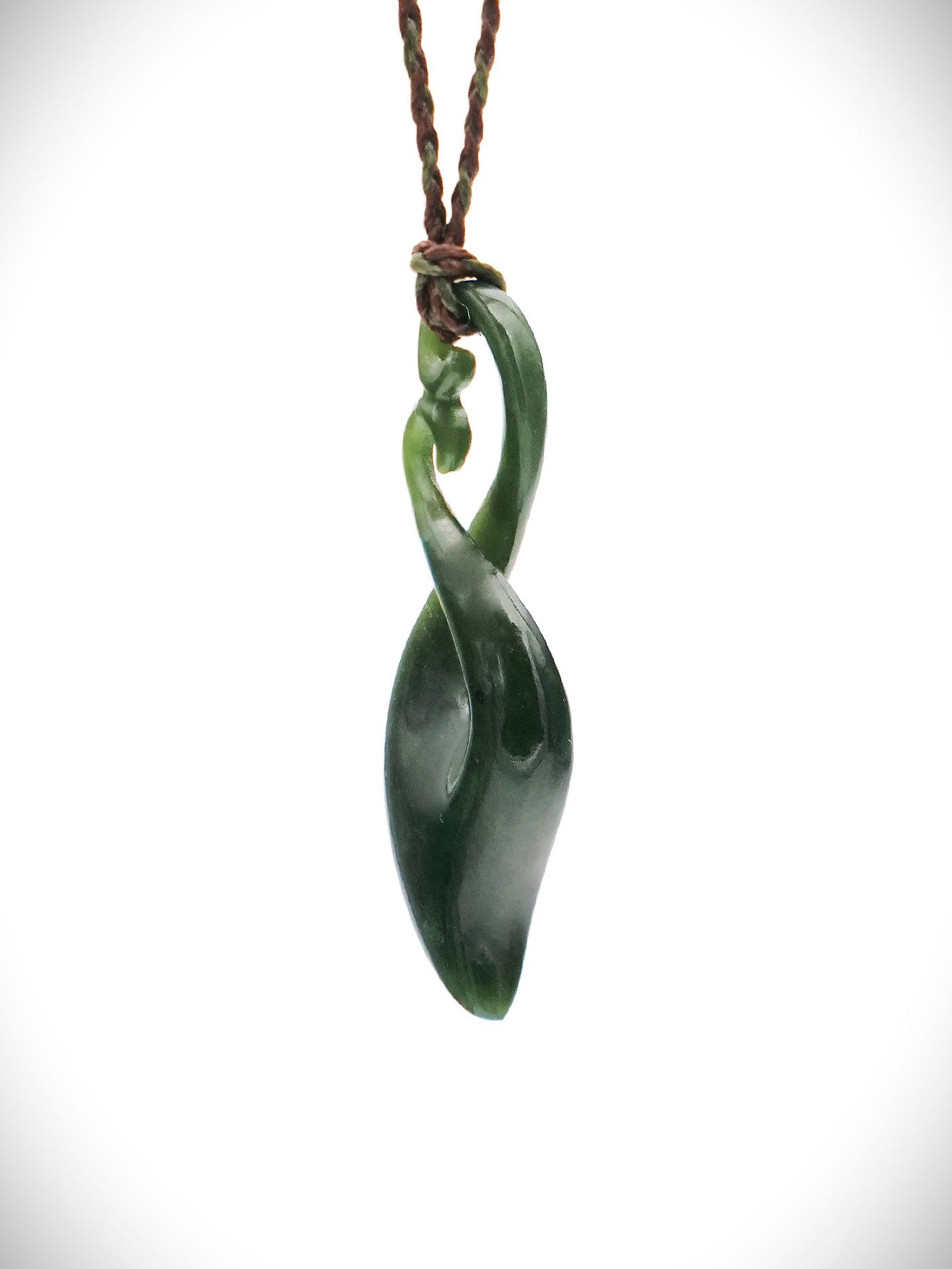 Moko Pounamu Pikorua (Twist) NZ Genuine Kawakawa Greenstone - Hikurangi