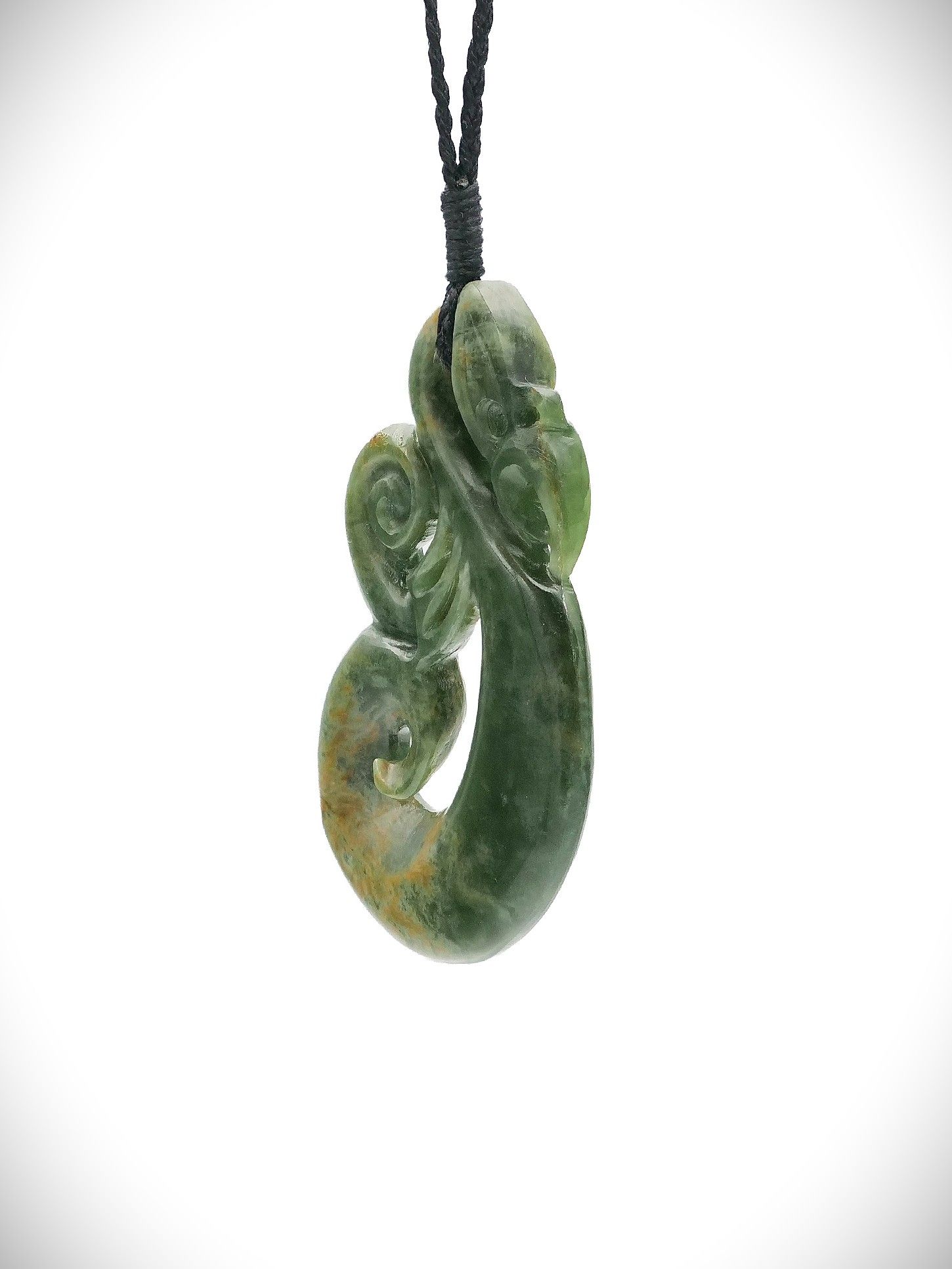 Moko Pounamu Manaia NZ Genuine Kahurangi Flower Greenstone - Kaihinu