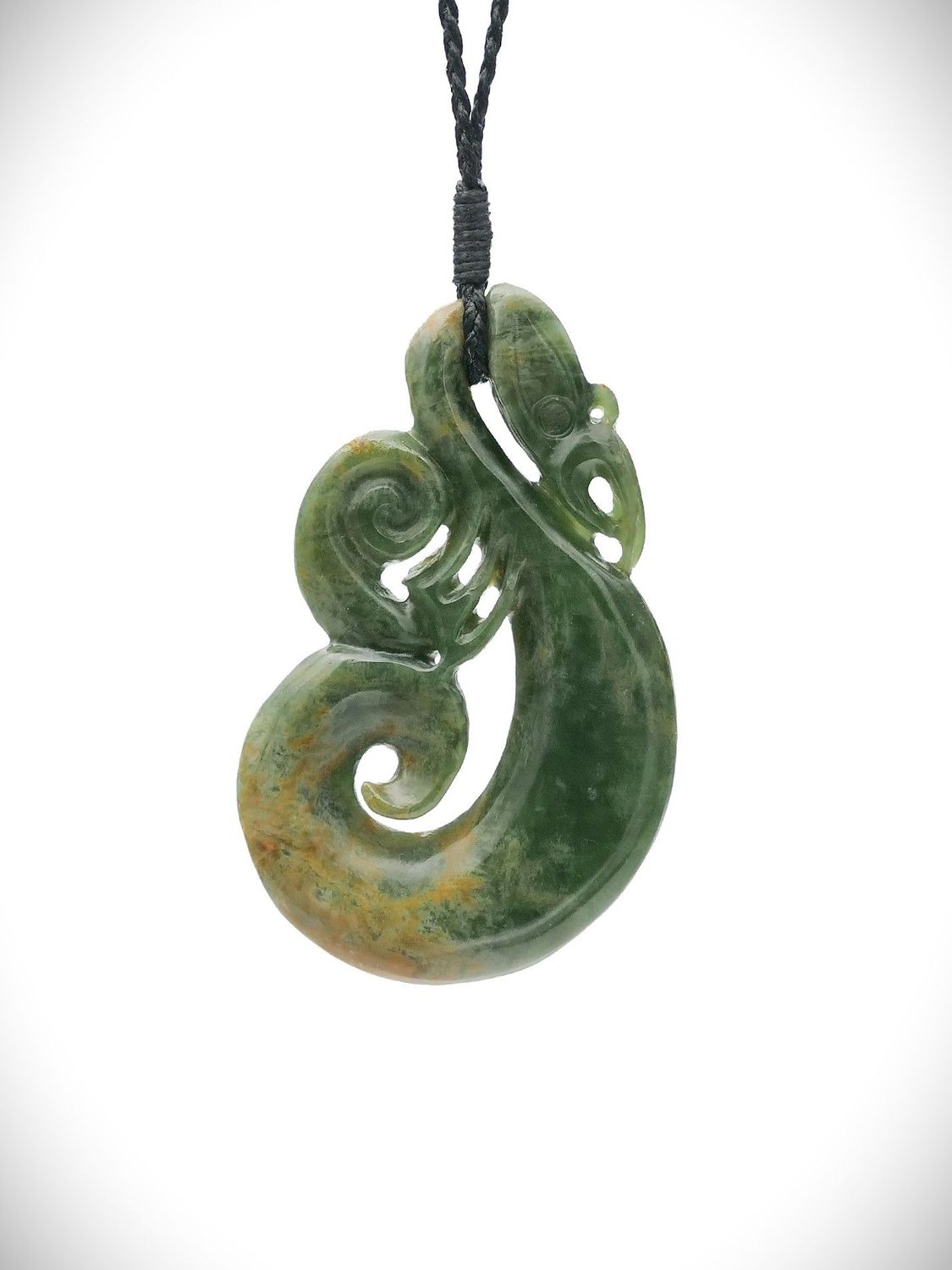 Moko Pounamu Manaia NZ Genuine Kahurangi Flower Greenstone - Kaihinu