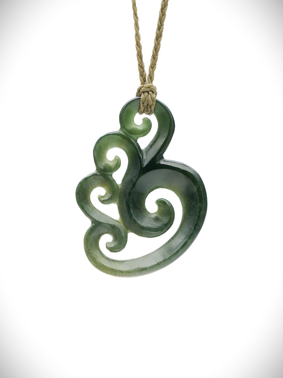 Moko Pounamu Contemporary Koru Design NZ Genuine Kawakawa Flower Greenstone - Maraeroa Moko Pounamu Contemporary Koru Design NZ Genuine Kawakawa Flower Greenstone - Maraeroa