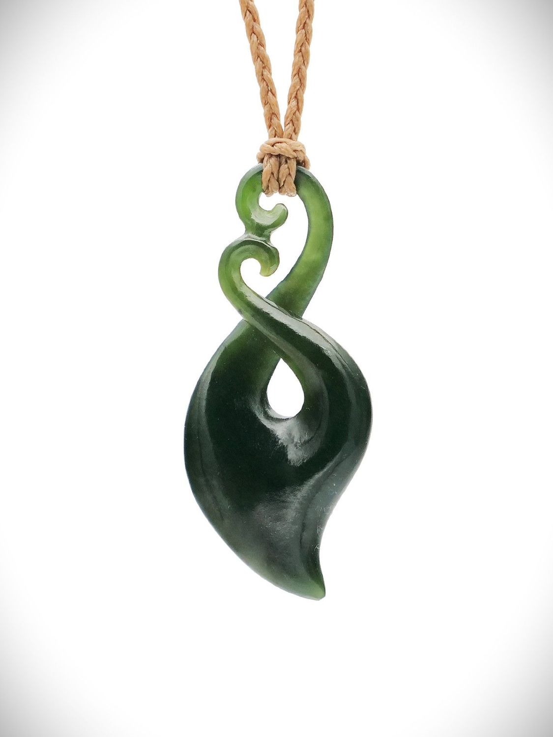 Moko Pounamu Pikorua (Twist) NZ Genuine Kawakawa Greenstone - Whareora Moko Pounamu Pikorua (Twist) NZ Genuine Kawakawa Greenstone - Whareora