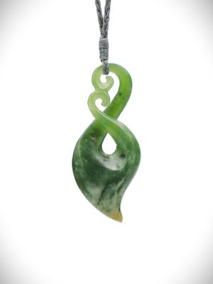Moko Pounamu Pikorua (Twist) NZ Genuine Marsden Flower Greenstone - Matapouri Moko Pounamu Pikorua (Twist) NZ Genuine Marsden Flower Greenstone - Matapouri