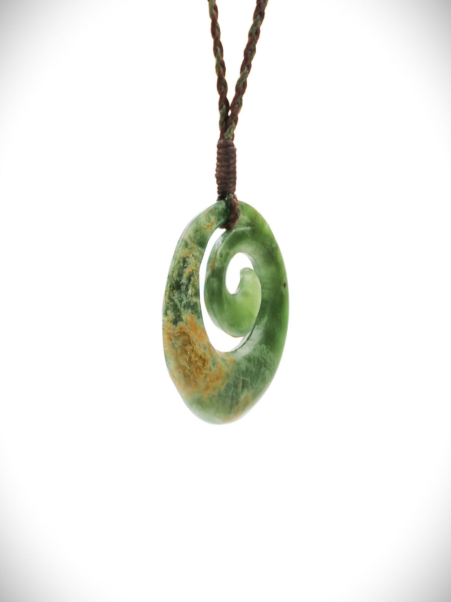 Moko Pounamu Koru NZ Genuine Kahurangi Flower Greenstone - Otaika