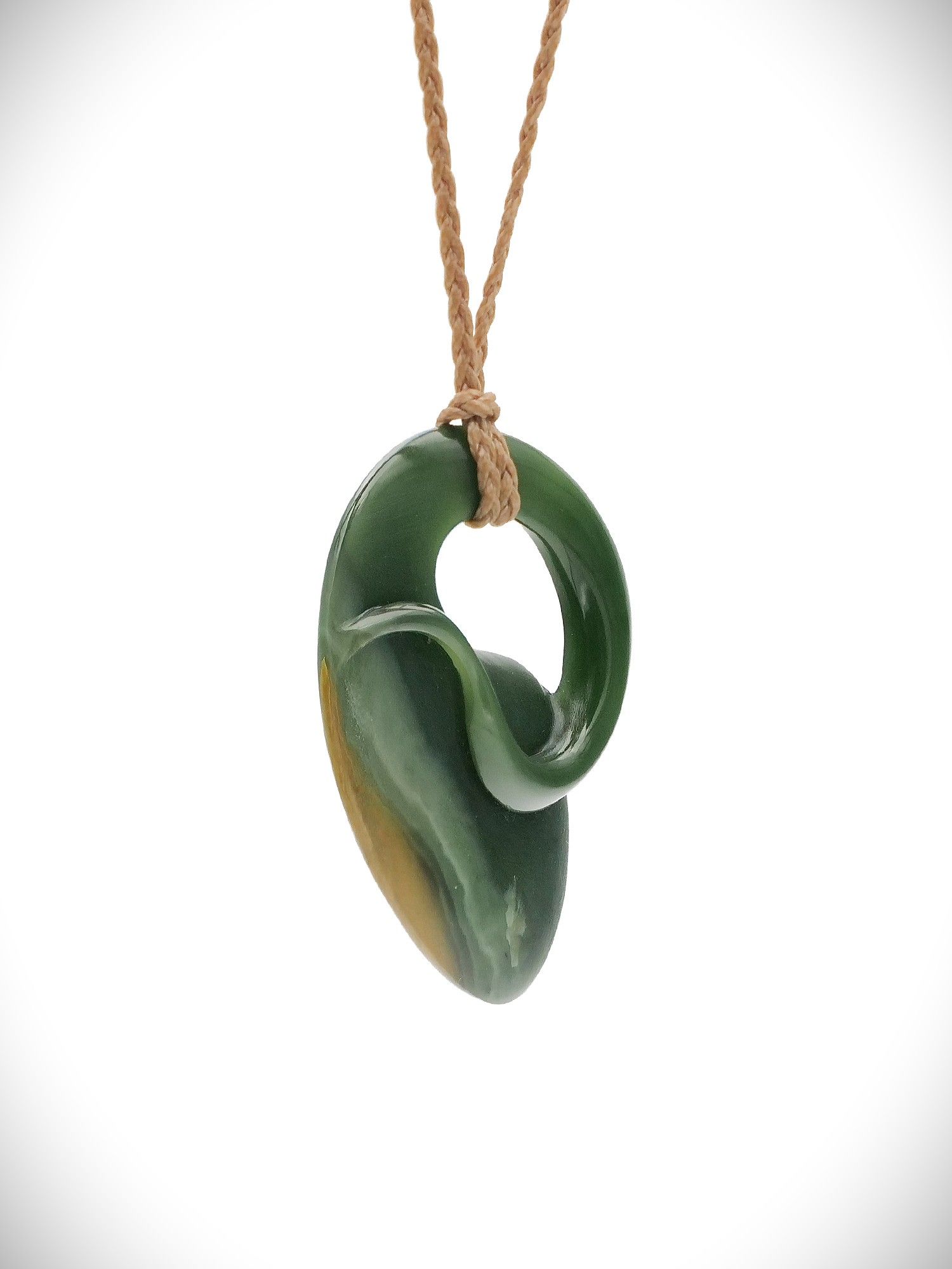 Moko Pounamu Pikorua NZ Genuine Inanga Flower Greenstone - Karetu