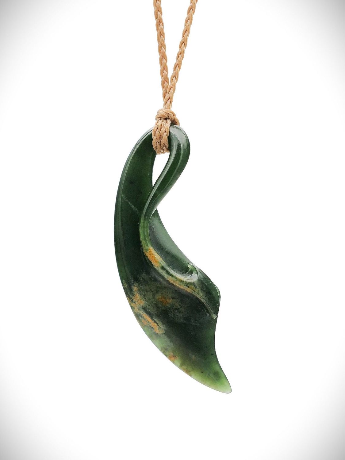 Moko Pounamu Pikorua NZ Genuine Marsden Flower Greenstone - Matawaia Moko Pounamu Pikorua NZ Genuine Marsden Flower Greenstone - Matawaia