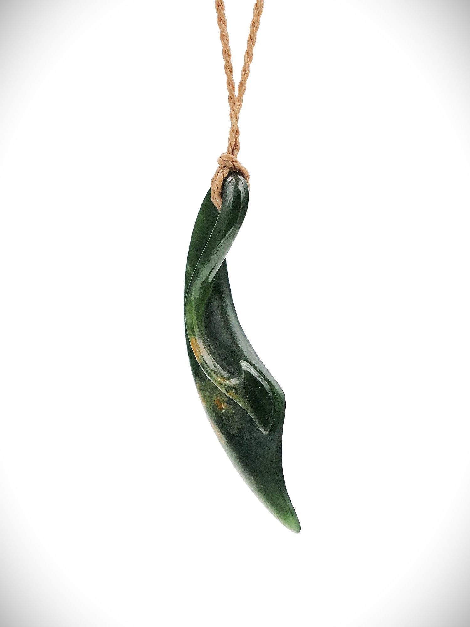 Moko Pounamu Pikorua NZ Genuine Marsden Flower Greenstone - Matawaia