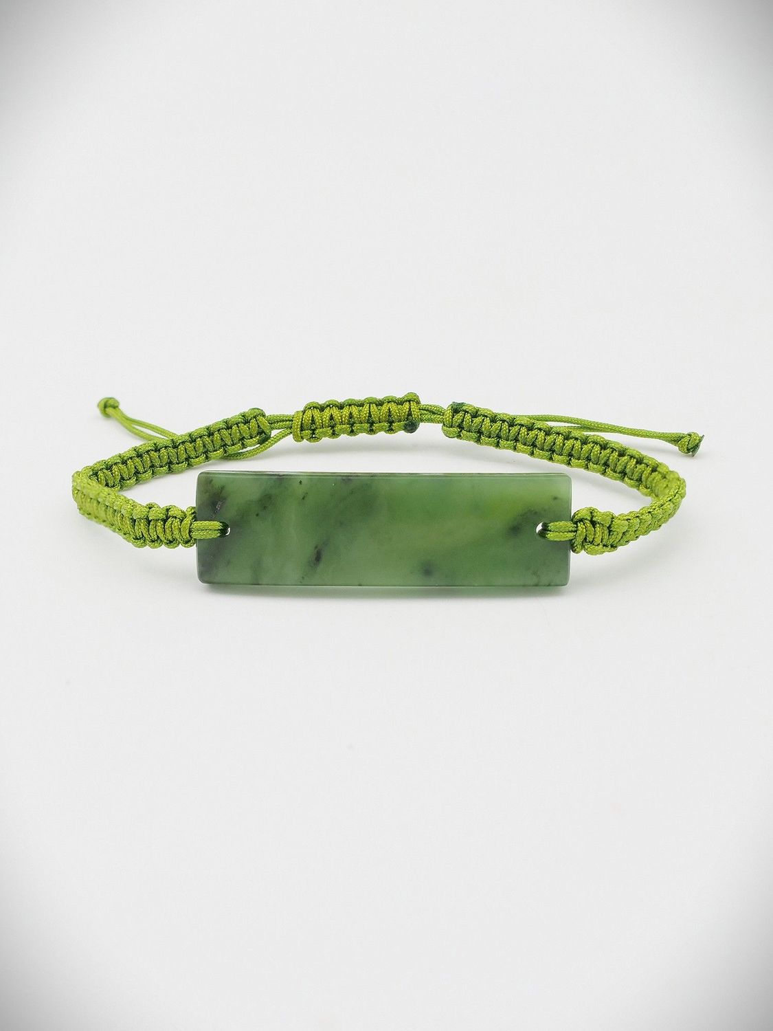 Moko Pounamu NZ Genuine Hapopo Pounamu Bright Green Adjustable Bracelet - Paekākāriki Moko Pounamu NZ Genuine Hapopo Pounamu Bright Green Adjustable Bracelet - Paekākāriki