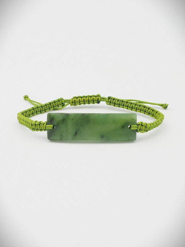Moko Pounamu NZ Genuine Hapopo Pounamu Bright Green Adjustable Bracelet - Paekakariki Moko Pounamu NZ Genuine Hapopo Pounamu Bright Green Adjustable Bracelet - Paekakariki
