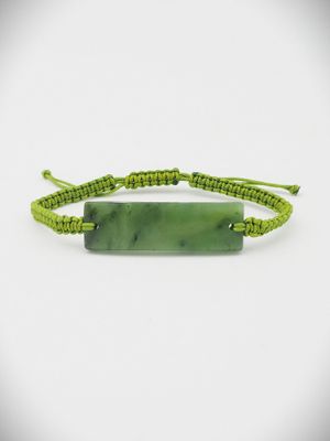 Moko Pounamu NZ Genuine Hapopo Pounamu Bright Green Adjustable Bracelet - Paekakariki Moko Pounamu NZ Genuine Hapopo Pounamu Bright Green Adjustable Bracelet - Paekakariki