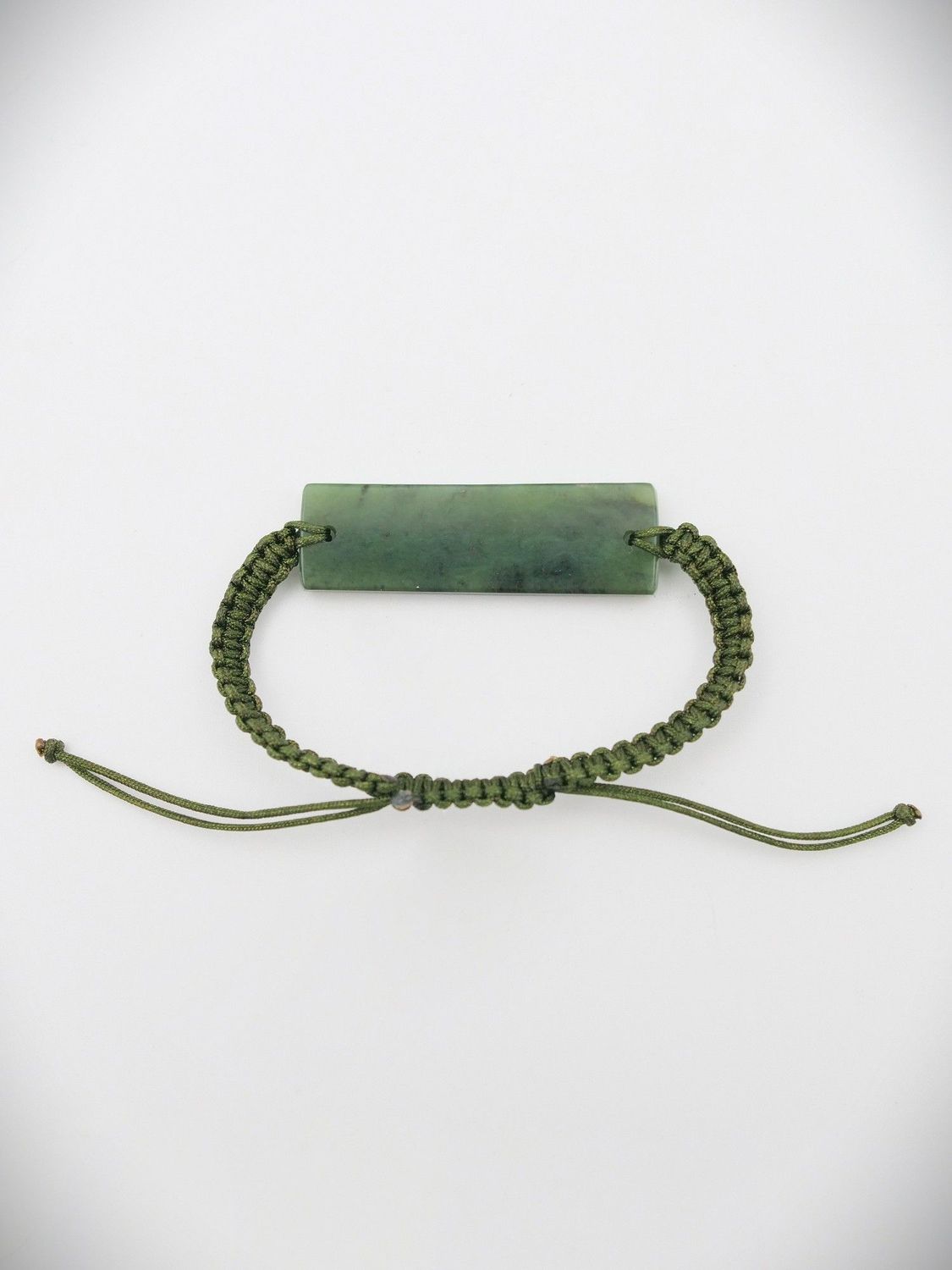 Moko Pounamu NZ Genuine Hapopo Pounamu Green Adjustable Bracelet - Kākāriki Moko Pounamu NZ Genuine Hapopo Pounamu Green Adjustable Bracelet - Kākāriki