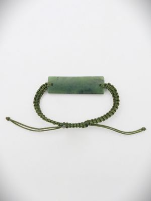 Moko Pounamu NZ Genuine Hapopo Pounamu Green Adjustable Bracelet - Kakariki Moko Pounamu NZ Genuine Hapopo Pounamu Green Adjustable Bracelet - Kakariki