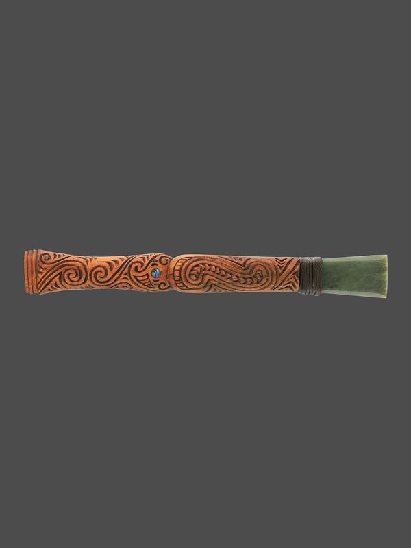 Moko Pounamu Whao Toki NZ Genuine Hapopo Greenstone - Owhata Moko Pounamu Whao Toki NZ Genuine Hapopo Greenstone - Owhata