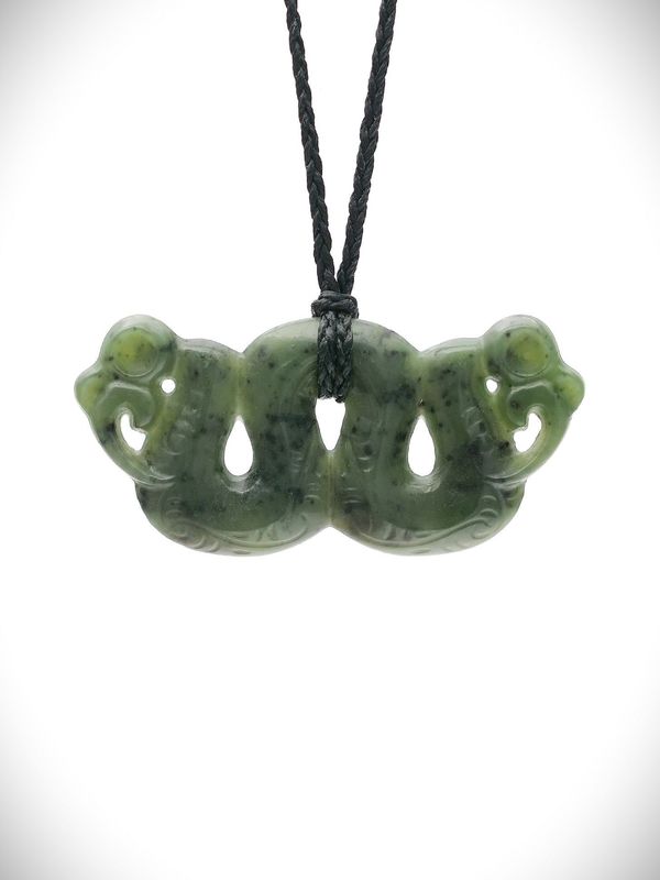 Moko Pounamu Peka Peka NZ Genuine Kawakawa Greenstone - Waitati Moko Pounamu Peka Peka NZ Genuine Kawakawa Greenstone - Waitati
