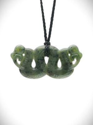 Moko Pounamu Peka Peka NZ Genuine Kawakawa Greenstone - Waitati