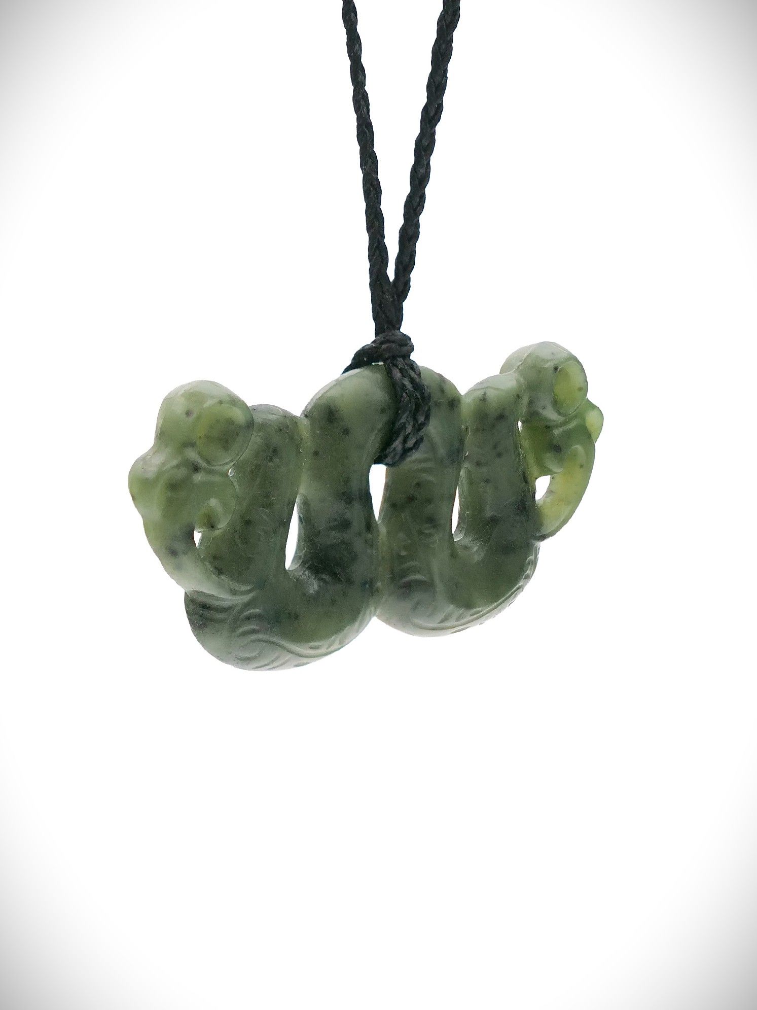 Moko Pounamu Peka Peka NZ Genuine Kawakawa Greenstone - Waitati