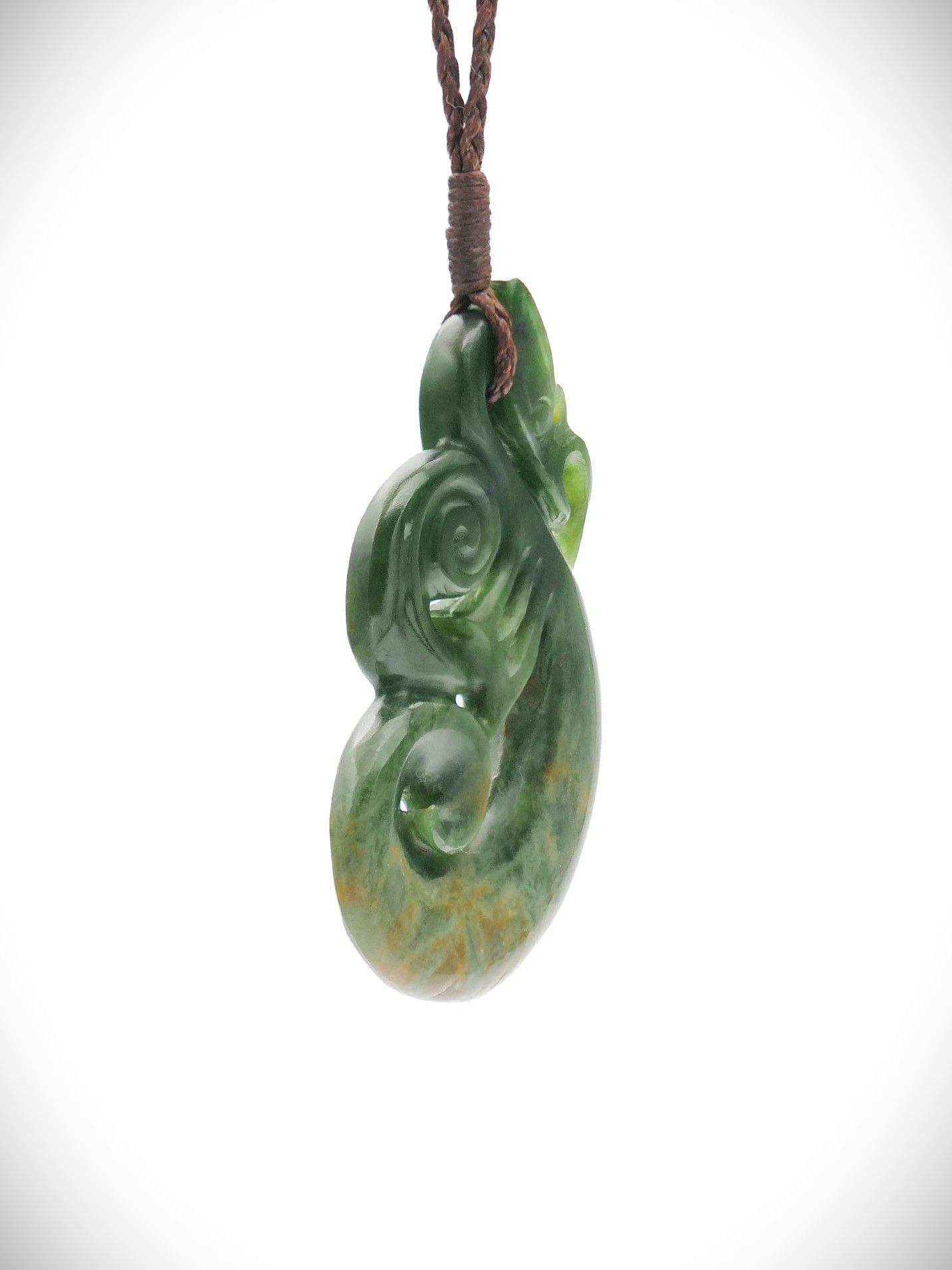 Moko Pounamu Manaia NZ Genuine Marsden Flower Greenstone - Kaihinu