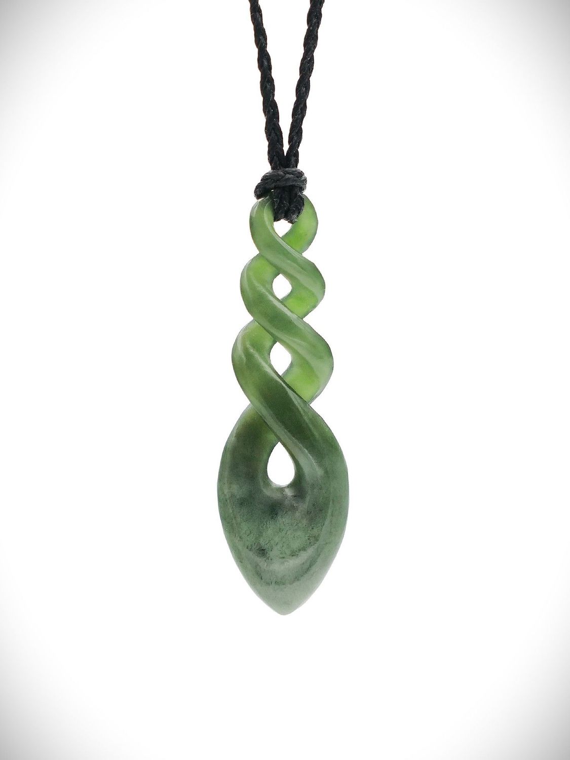 Moko Pounamu Triple Pikorua (Twist) NZ Genuine Kawakawa Greenstone - Matangi