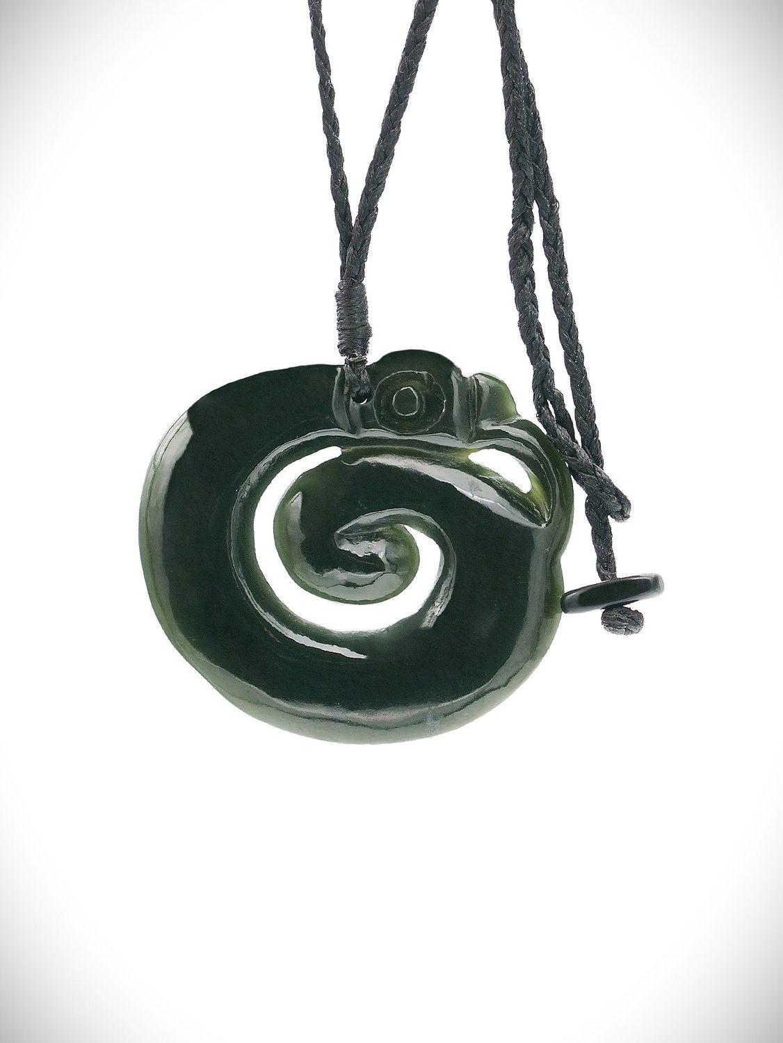 Moko Pounamu Koropepe NZ Genuine Kawakawa Greenstone - Mangatawhiri