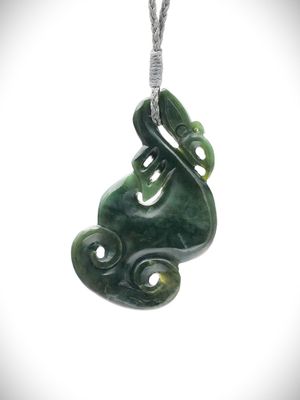 Moko Pounamu Manaia Genuine NZ Kawakawa Greenstone - Motunau