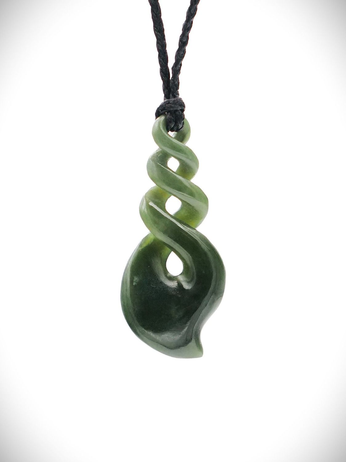 Moko Pounamu Triple Pikorua (Twist) NZ Genuine Kawakawa Greenstone - Kotikoti