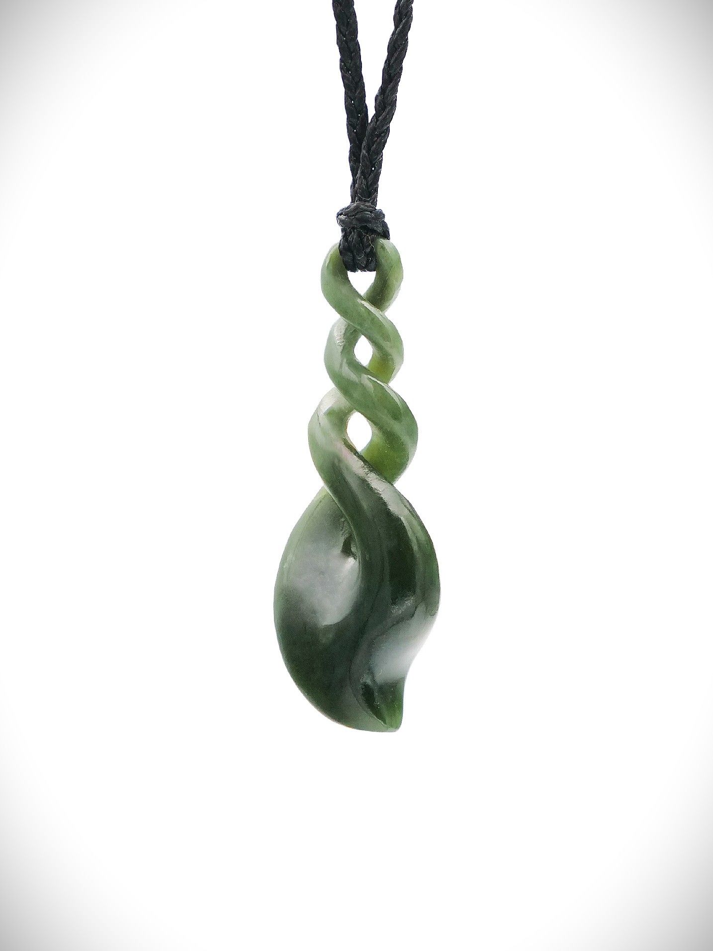 Moko Pounamu Triple Pikorua (Twist) NZ Genuine Kawakawa Greenstone - Kotikoti