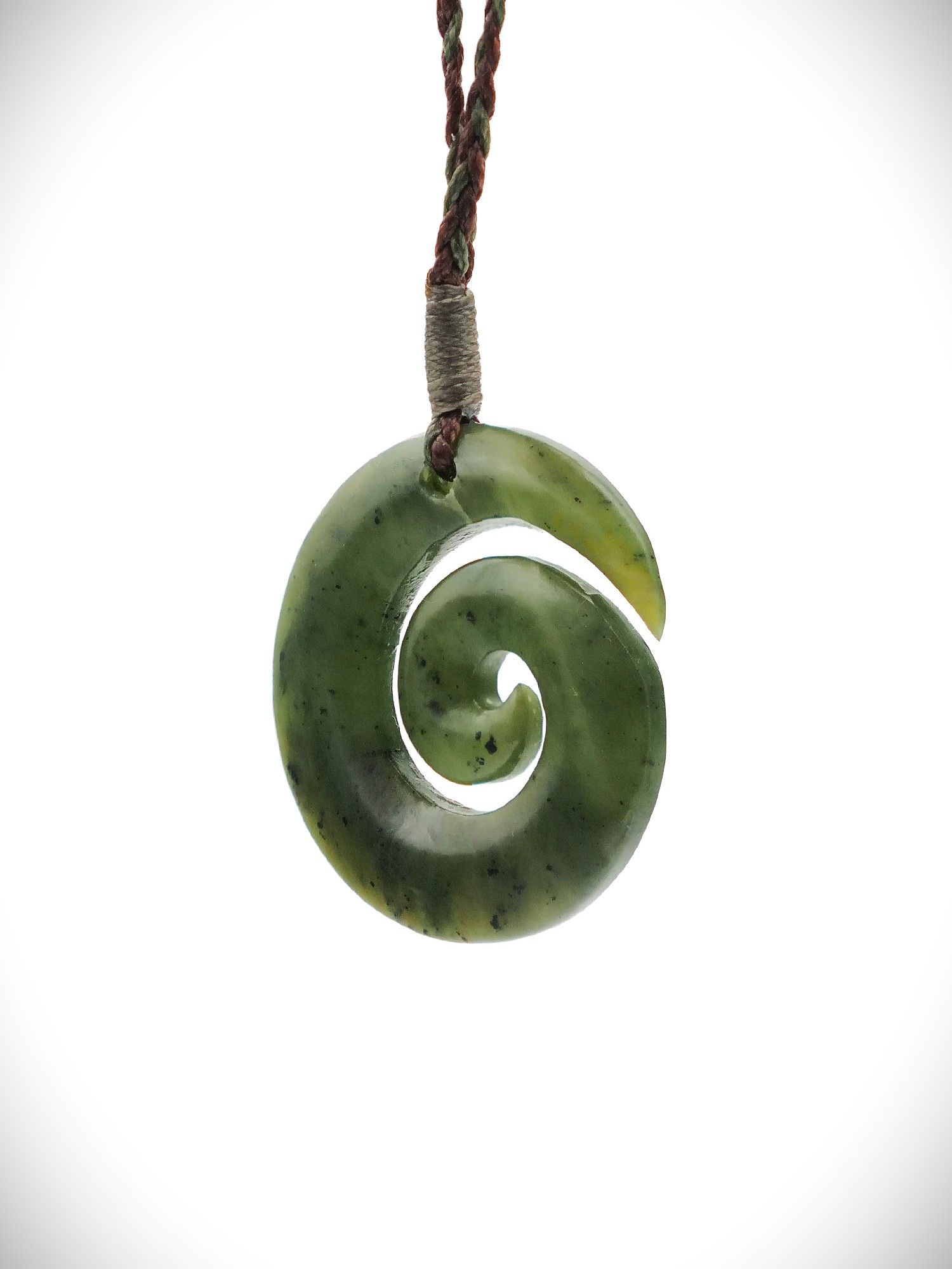 Moko Pounamu Koru NZ Genuine Kawakawa Greenstone - Otonga