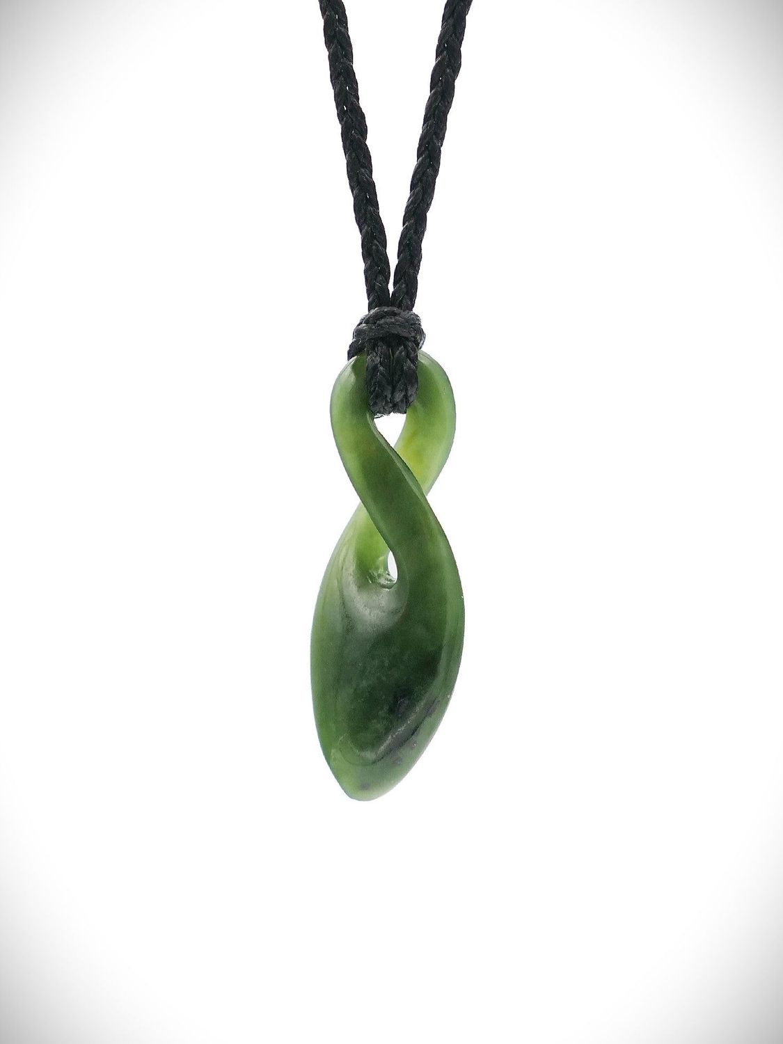 Moko Pounamu Pikorua (Twist) Genuine NZ Kawakawa Greenstone - Peria Moko Pounamu Pikorua (Twist) Genuine NZ Kawakawa Greenstone - Peria