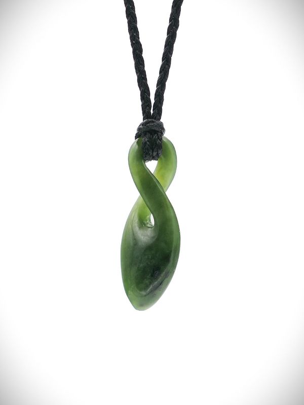 Moko Pounamu Pikorua (Twist) Genuine NZ Kawakawa Greenstone - Peria Moko Pounamu Pikorua (Twist) Genuine NZ Kawakawa Greenstone - Peria