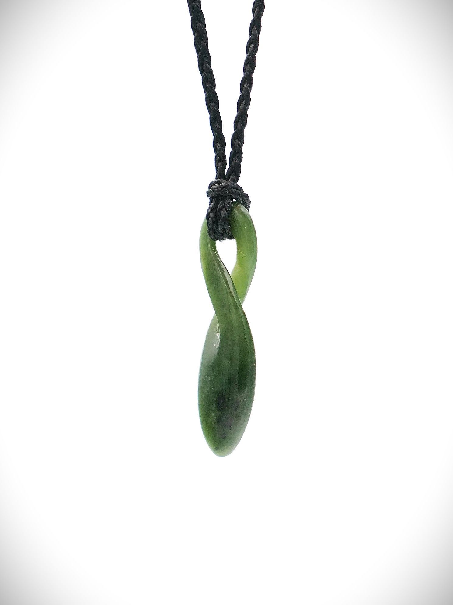 Moko Pounamu Pikorua (Twist) Genuine NZ Kawakawa Greenstone - Peria