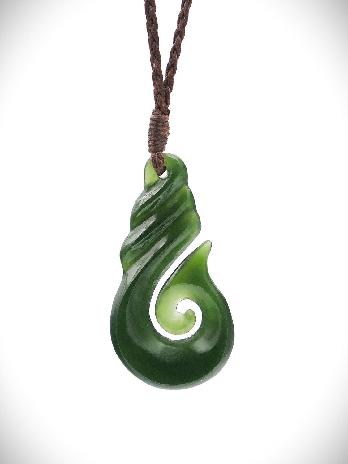Moko Pounamu Hei Matau (Hook) Genuine NZ Kahurangi Greenstone - Whareora Moko Pounamu Hei Matau (Hook) Genuine NZ Kahurangi Greenstone - Whareora