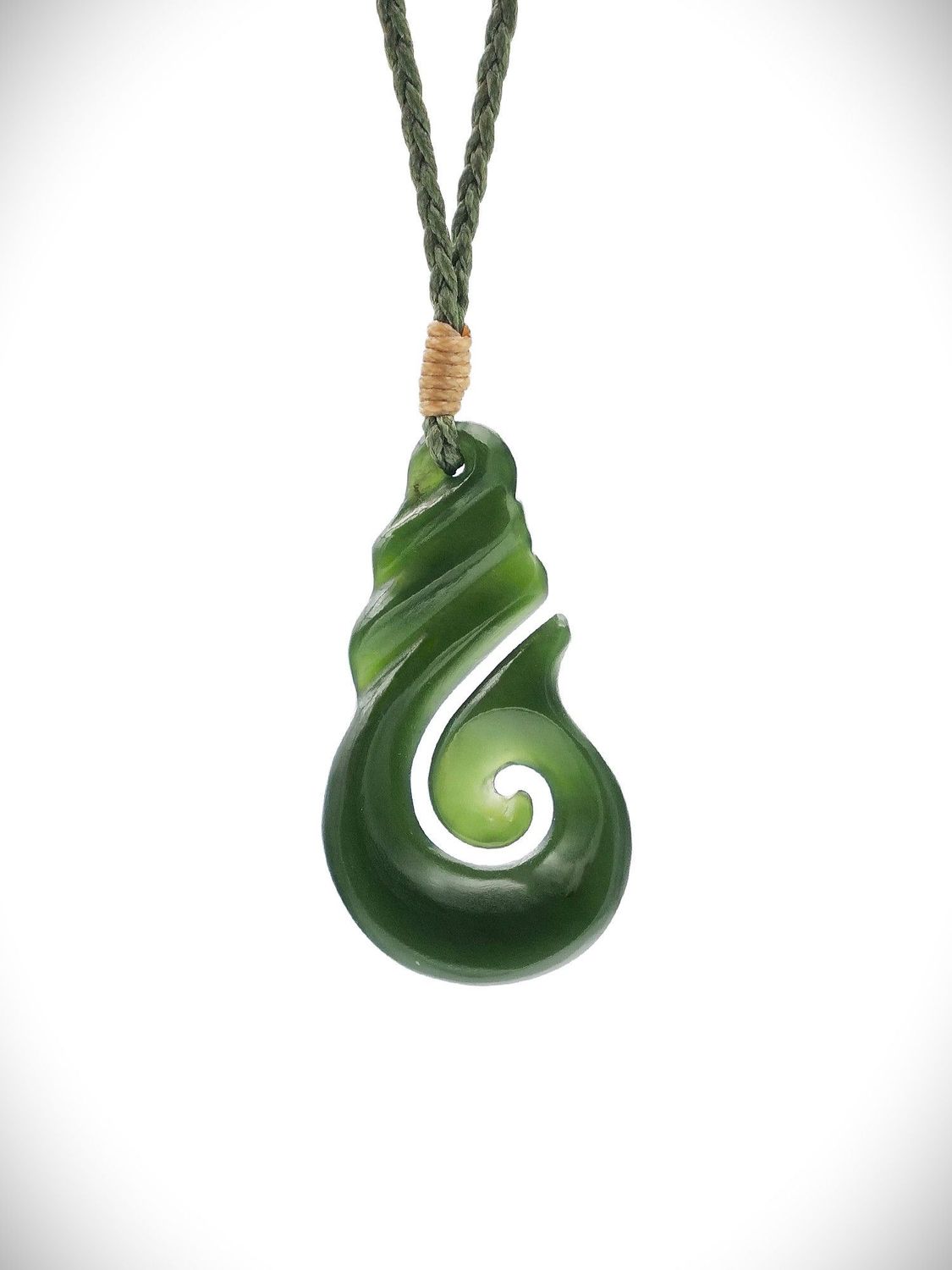 Moko Pounamu Hei Matau (Hook) Genuine NZ Kahurangi Greenstone - Kohinui Moko Pounamu Hei Matau (Hook) Genuine NZ Kahurangi Greenstone - Kohinui