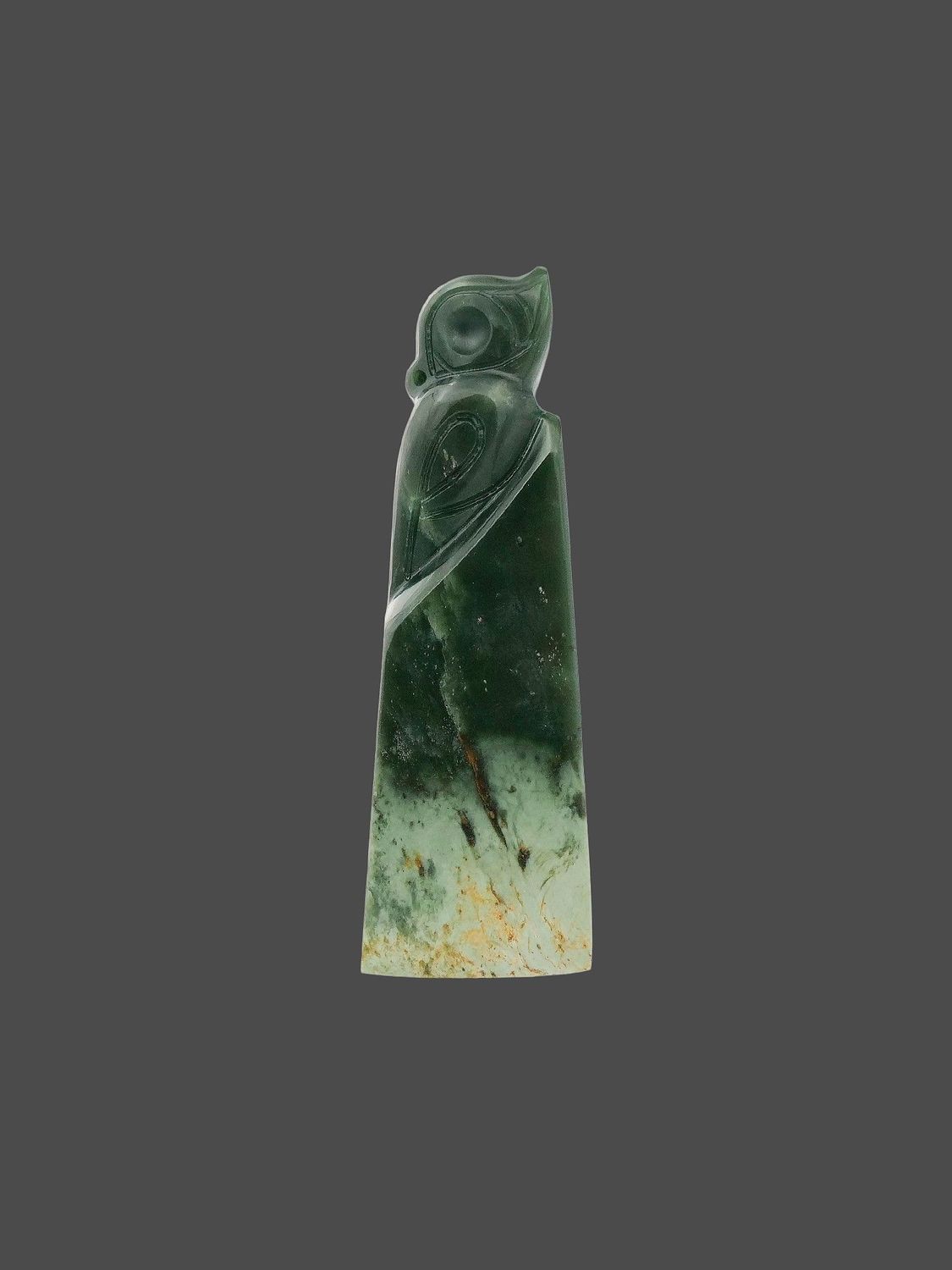Moko Pounamu Toki NZ Genuine Kawakawa Flower Greenstone - Waerengaokuri