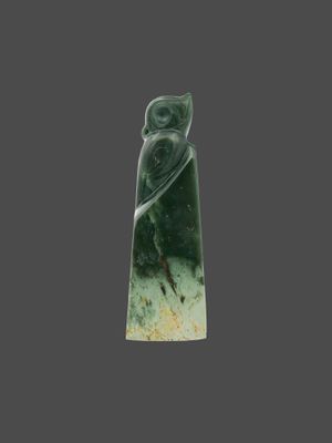 Moko Pounamu Toki NZ Genuine Kawakawa Flower Greenstone - Waerengaokuri