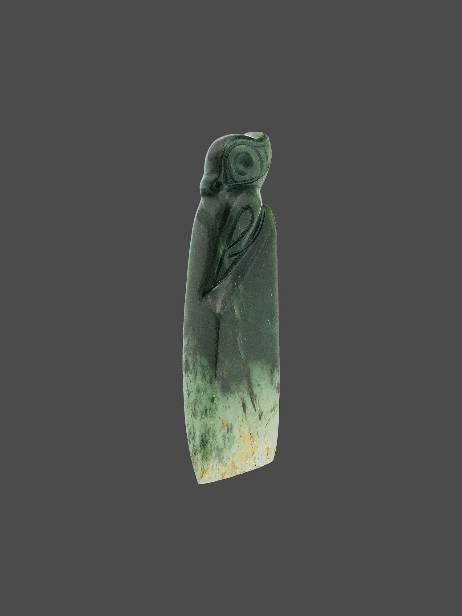 Moko Pounamu Toki NZ Genuine Kawakawa Flower Greenstone - Waerengaokuri