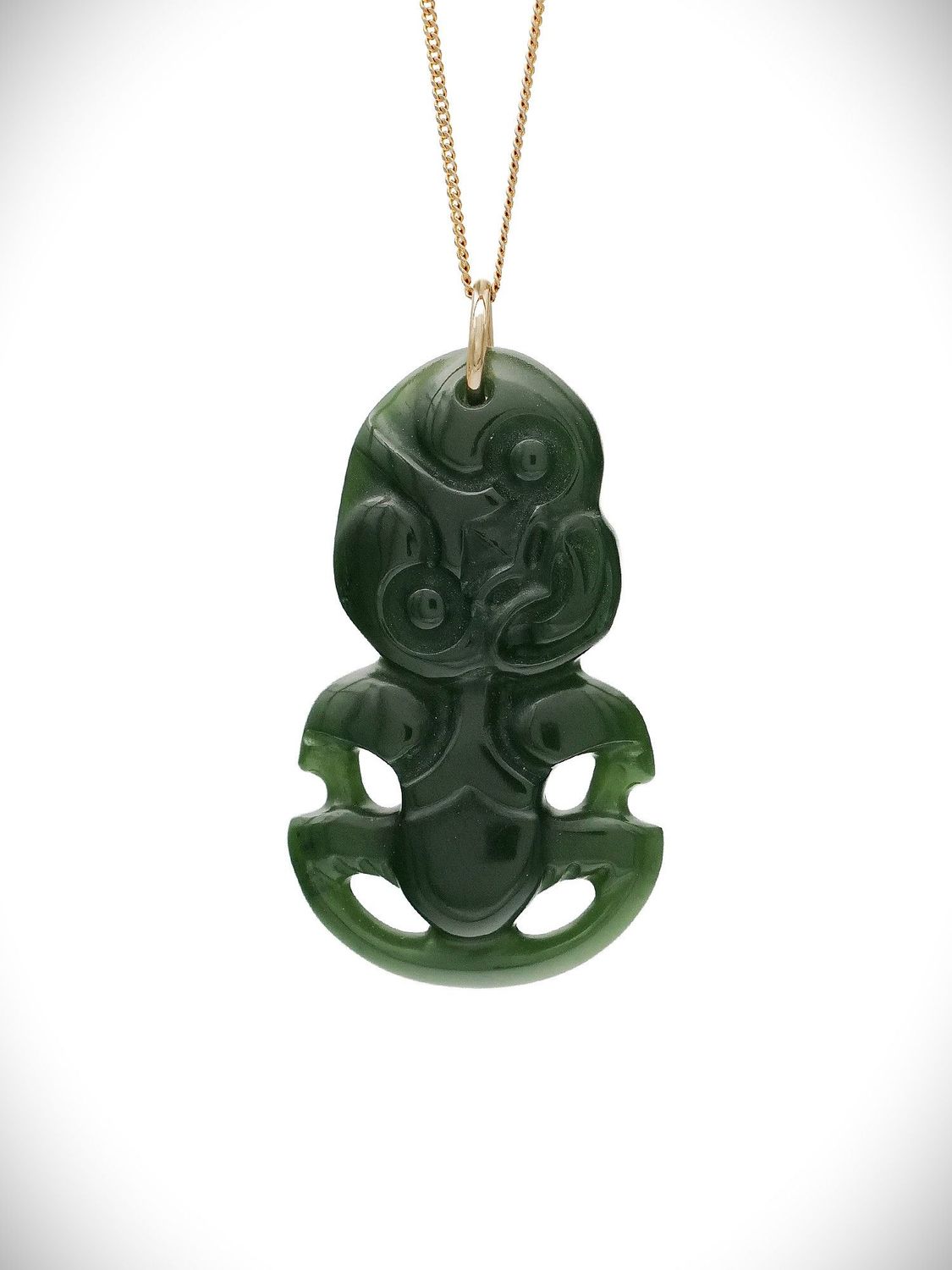 Moko Pounamu Hei Tiki Genuine NZ Kawakawa Greenstone - Rawhiti