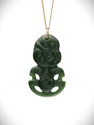 Moko Pounamu Hei Tiki Genuine NZ Kawakawa Greenstone - Rawhiti Moko Pounamu Hei Tiki Genuine NZ Kawakawa Greenstone - Rawhiti