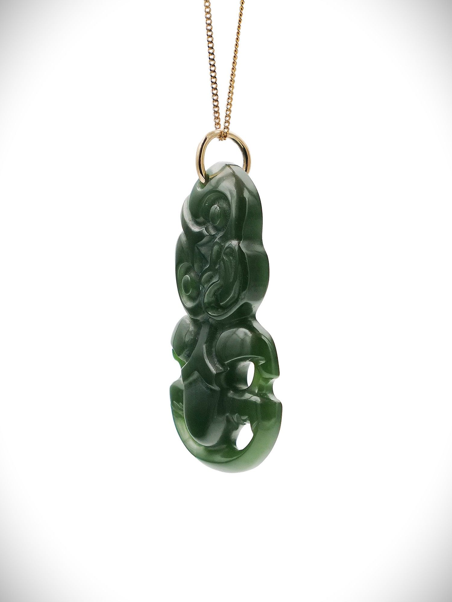 Moko Pounamu Hei Tiki Genuine NZ Kawakawa Greenstone - Rawhiti