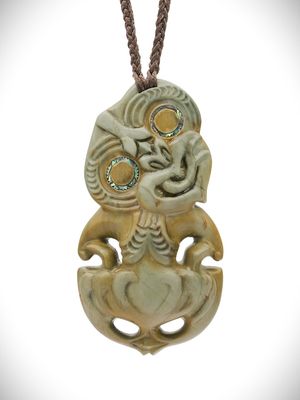 Moko Pounamu Hei Tiki NZ Genuine Inanga Greenstone - Mangonui