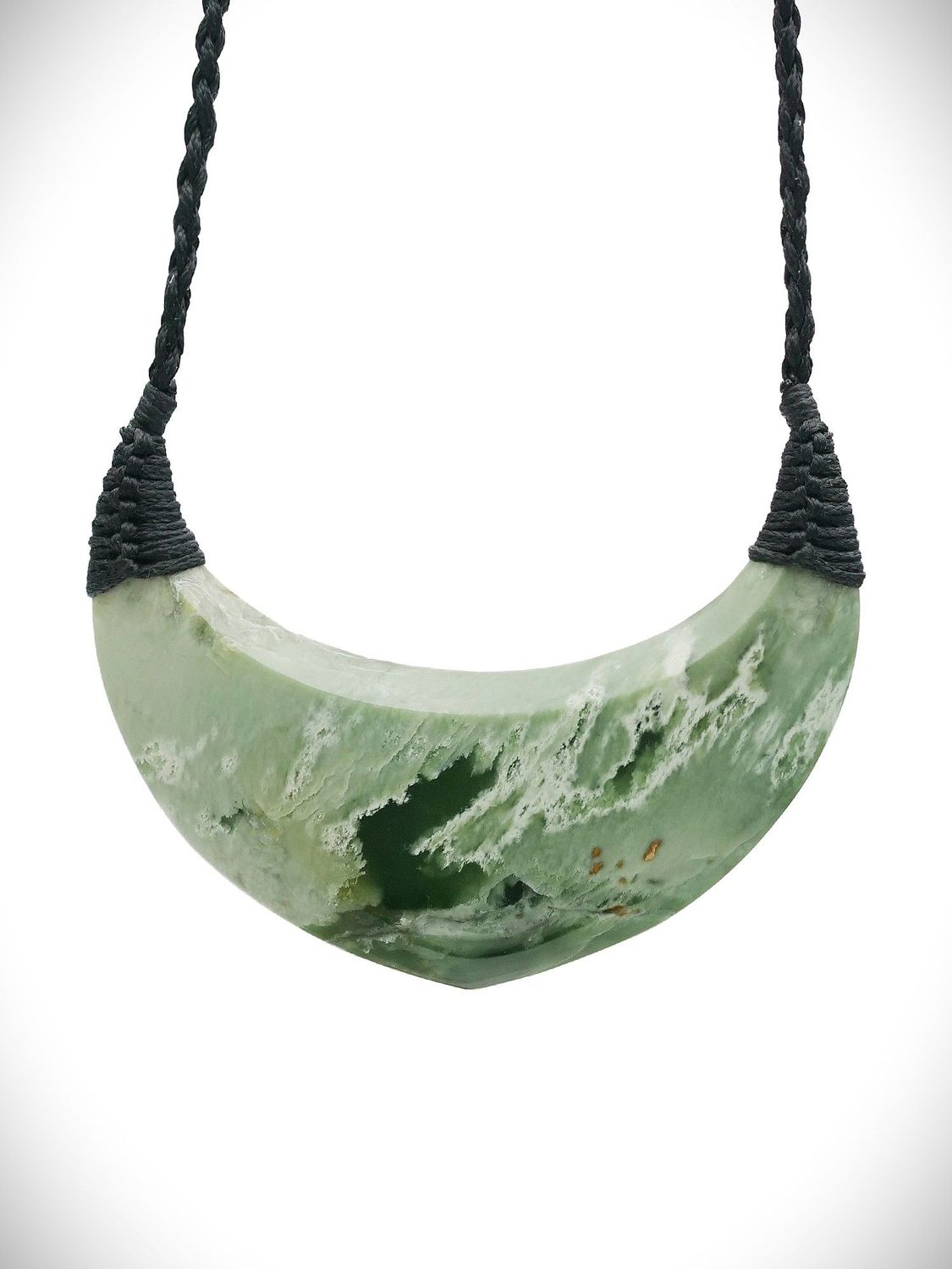 Moko Pounamu Kouma (Breastplate) NZ Genuine Kahurangi Flower Greenstone - Aromaunga
