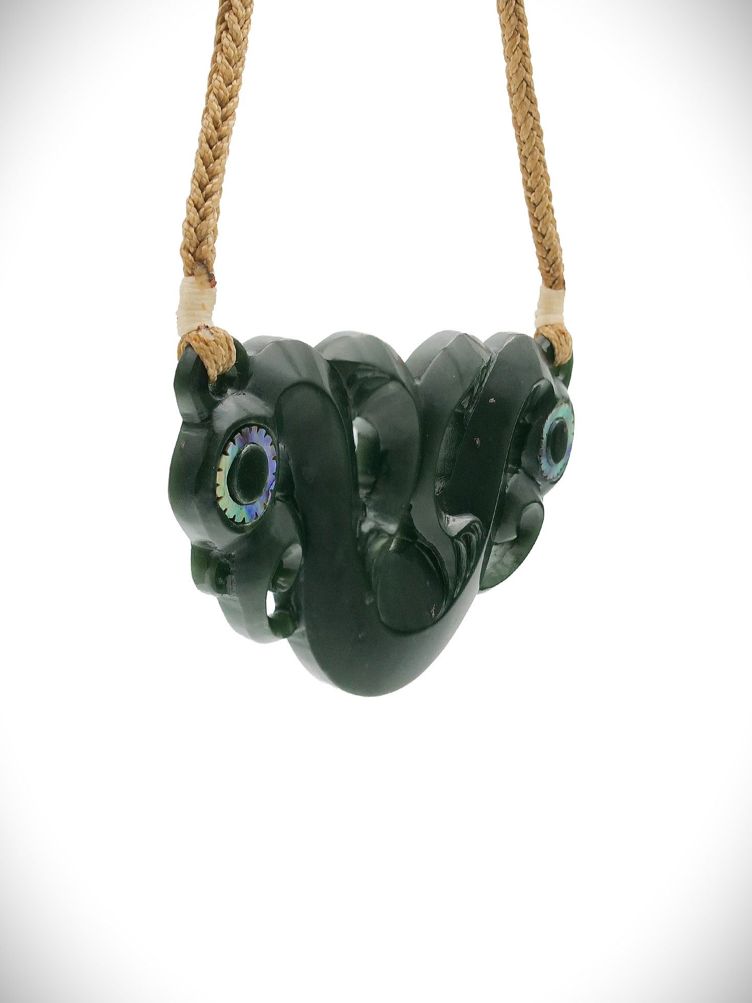 Moko Pounamu Pekapeka Genuine NZ Kawakawa Greenstone - Paritu