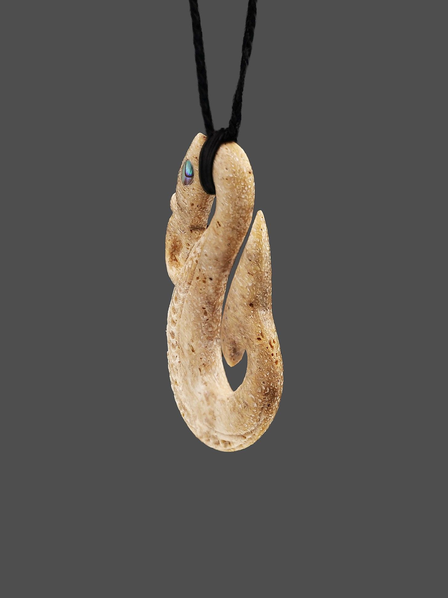Moko Pounamu Manaia Genuine Whale Bone Carving - Whananaki